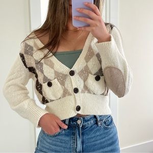 Banana Republic Merino Wool/Angora Rabbit Hair Cropped Cardigan